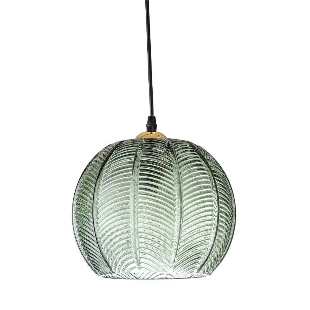 Bloomingville Hanglamp Groen Glas Met Motief 4 Bloomingville Hanglamp Groen Glas Met Motief - Afbeelding 2
