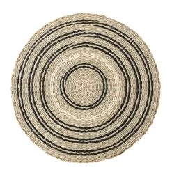 Bloomingville Placemats Zeegras - Zwart/naturel- Set Van 6 Stuks