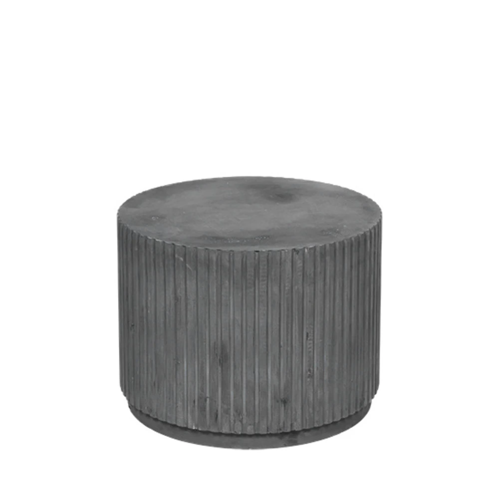 Broste Copenhagen Rillo Podium Ø56XH42CM - Grijs 3 Broste Copenhagen Rillo Podium Ø56XH42CM - Grijs