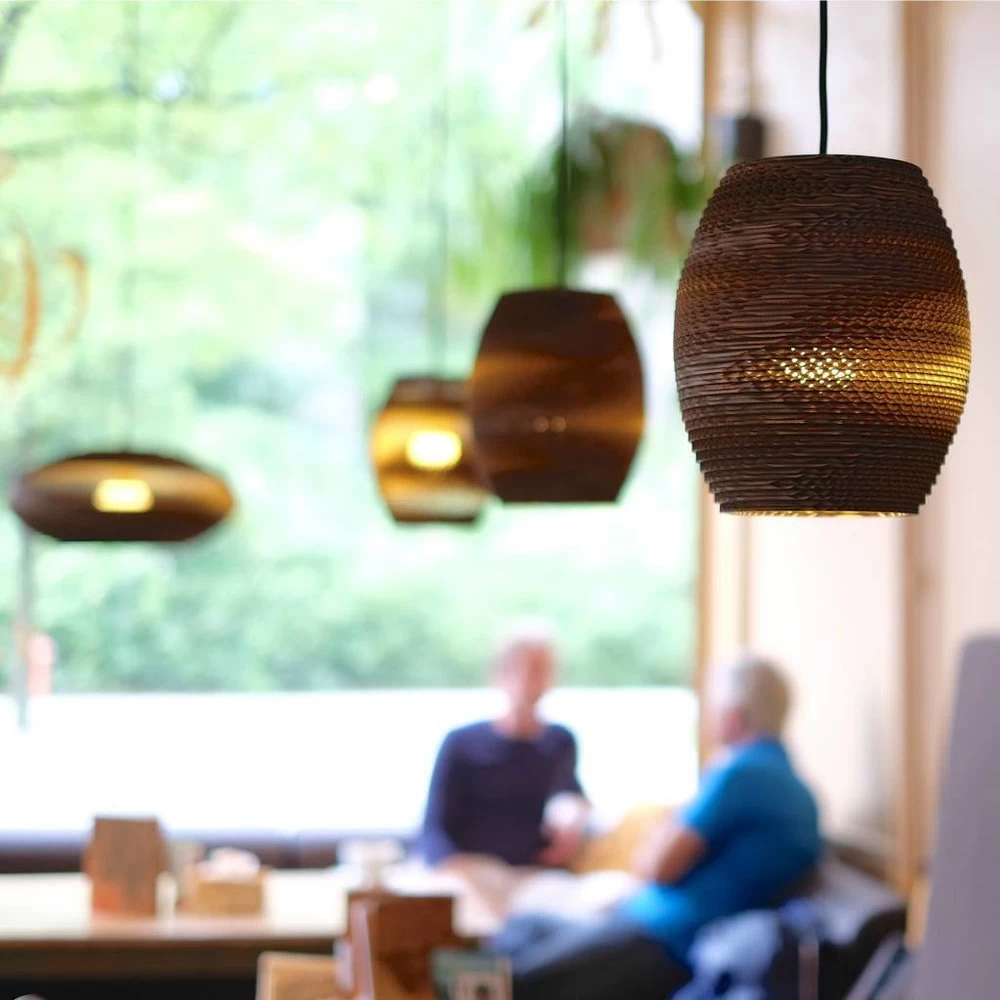 Graypants Oliv Hanglamp Bruin Karton Ø19x22cm 4 Graypants Oliv Hanglamp Bruin Karton Ø19x22cm - Afbeelding 2