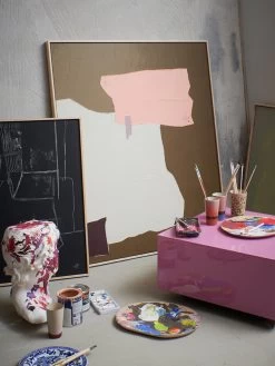 HKliving Abstract Painting - Mosterd/nude 100x120cm -Klassieke Verlichtingswinkel hkliving abstract painting mosterd nude 100x120cm 6