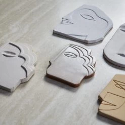 HKliving Face Muur Ornament Mosterdgeel -Klassieke Verlichtingswinkel hkliving face muur ornament mosterdgeel 2