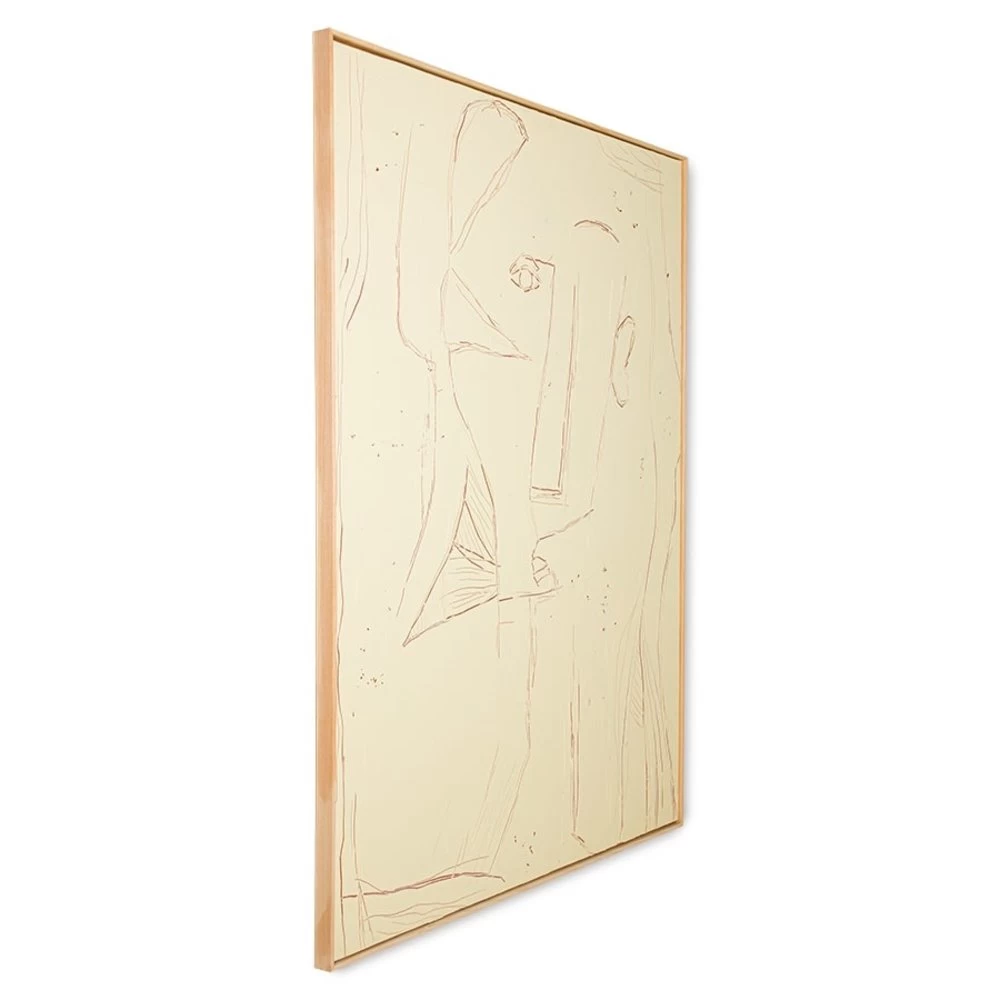 HKliving Frame Abstract Painting Visage - 120x160cm 4 HKliving Frame Abstract Painting Visage - 120x160cm - Afbeelding 2