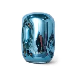 HKliving HK Objects: Glazen Vaas Blue Chrome - AGL4491
