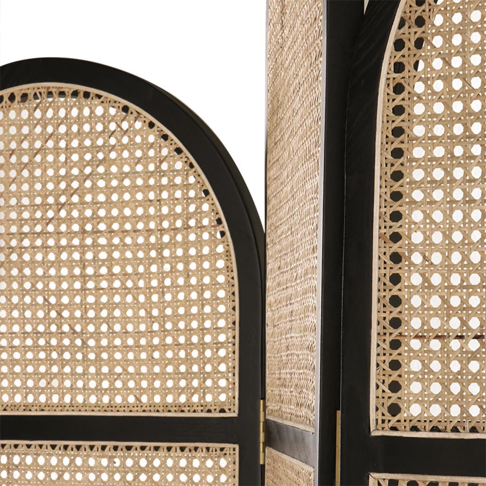 HKliving Retro Webbing Kamerscherm Zwart 4 HKliving Retro Webbing Kamerscherm Zwart - Afbeelding 2