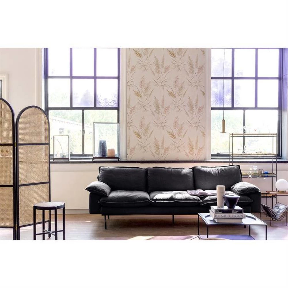 HKliving Retro Webbing Kamerscherm Zwart 6 HKliving Retro Webbing Kamerscherm Zwart - Afbeelding 4