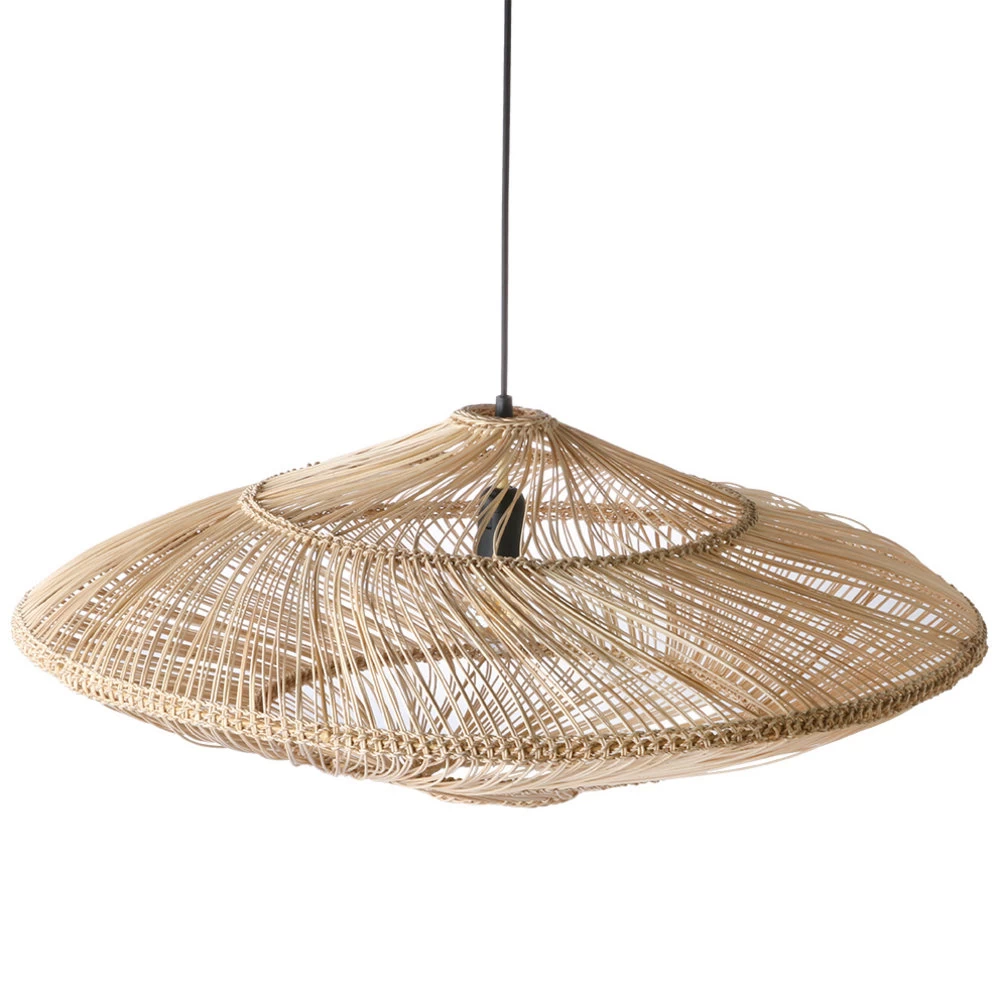 HKliving Rieten Hanglamp Ovaal - Naturel 4 HKliving Rieten Hanglamp Ovaal - Naturel - Afbeelding 2