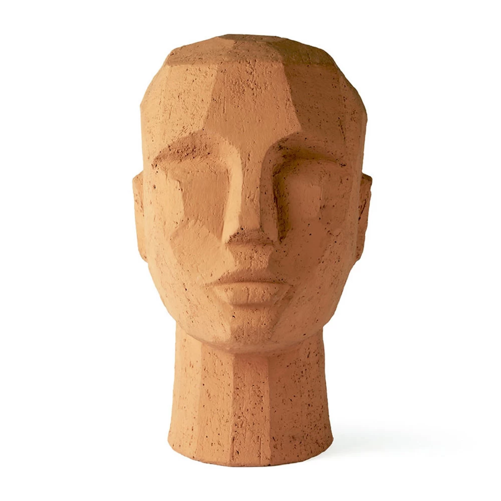 HKliving Terracotta Abstract Head Sculptuur 3 HKliving Terracotta Abstract Head Sculptuur