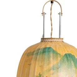 HKliving Traditionele Lantaarn Lamp Met Landschap Painting - Large -Klassieke Verlichtingswinkel hkliving traditionele lantaarn lamp met landschap 1