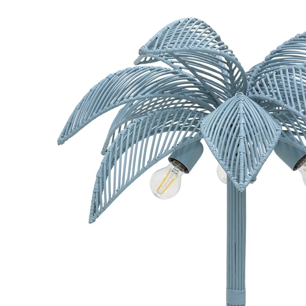 HKliving Wicker Palm Vloerlamp - Grijs/blauw 5 HKliving Wicker Palm Vloerlamp - Grijs/blauw - Afbeelding 3