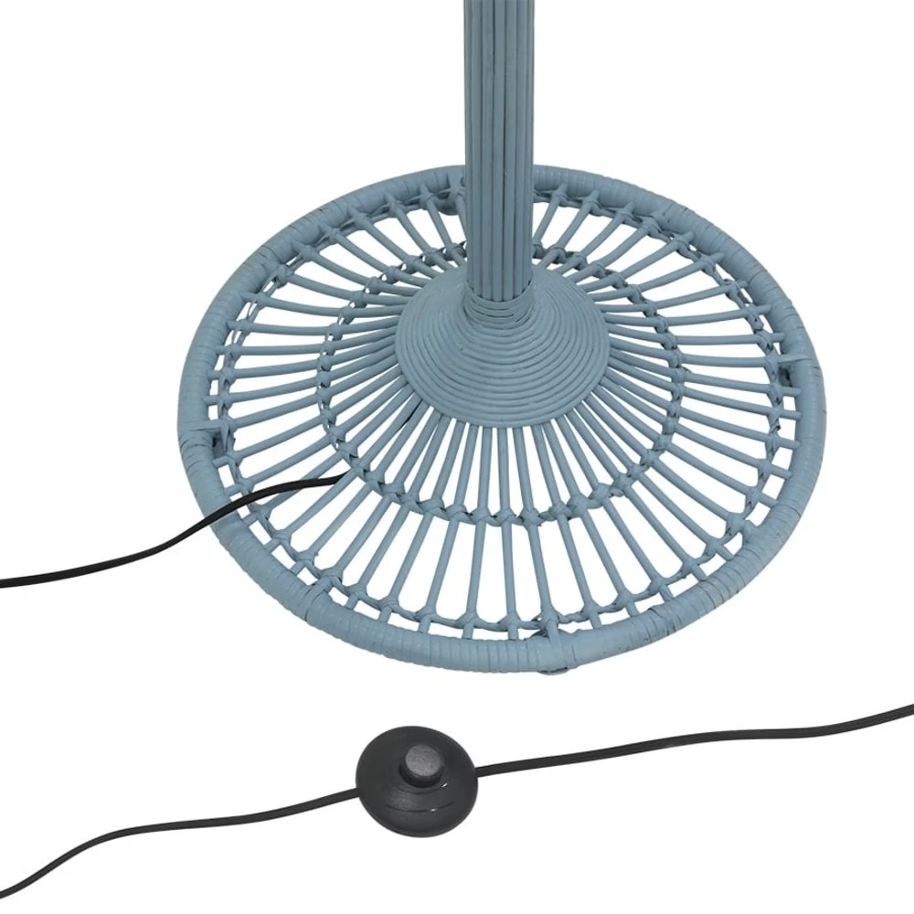 HKliving Wicker Palm Vloerlamp - Grijs/blauw 6 HKliving Wicker Palm Vloerlamp - Grijs/blauw - Afbeelding 4