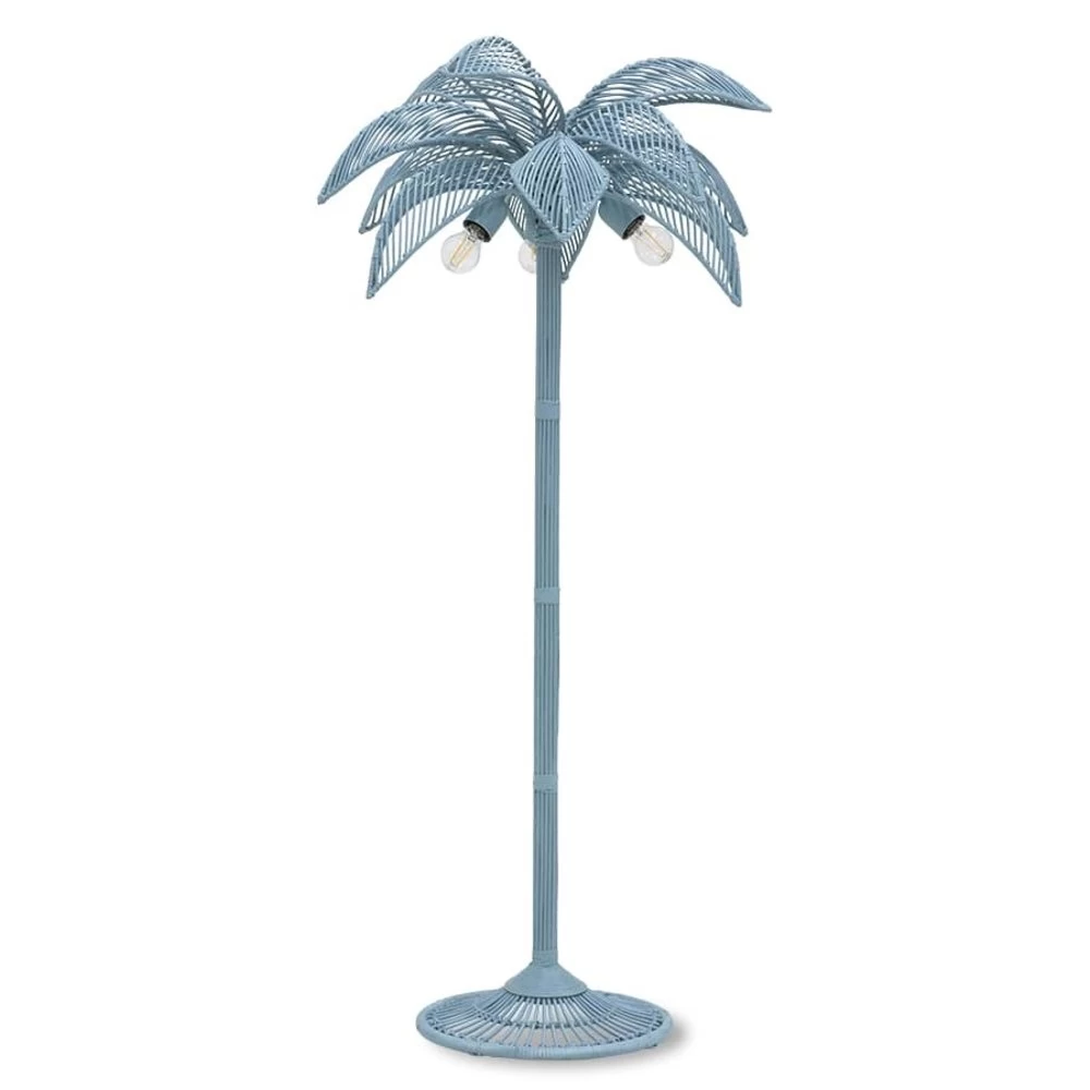 HKliving Wicker Palm Vloerlamp - Grijs/blauw 3 HKliving Wicker Palm Vloerlamp - Grijs/blauw