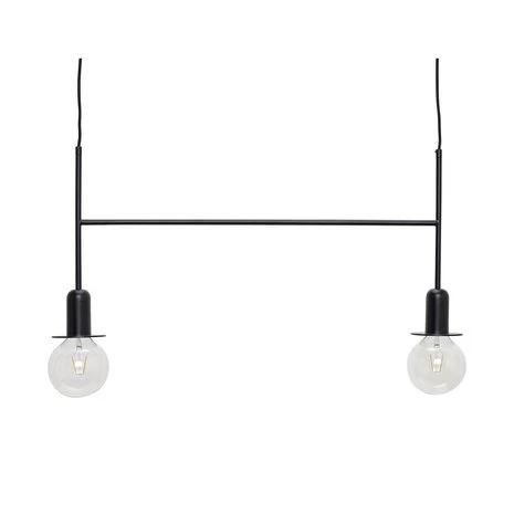 Hubsch Hanglamp Zwart Metaal Met Twee Lichtbronnen 4 Hubsch Hanglamp Zwart Metaal Met Twee Lichtbronnen - Afbeelding 2