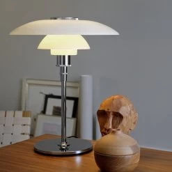 Louis Poulsen PH 4½-3½ Glas Tafellamp Chroom - 5744161501 -Klassieke Verlichtingswinkel louis poulsen ph 4 3 glas tafellamp chroom 5744161 1