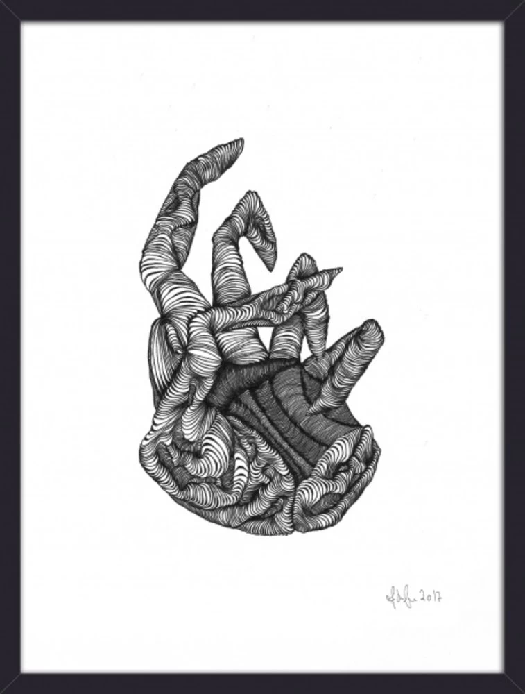 Nordal Hand Illustration - Zwart/wit 3 Nordal Hand Illustration - Zwart/wit