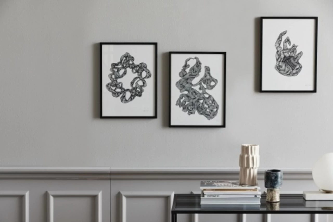 Nordal Rocaille Illustration - Zwart/wit 5 Nordal Rocaille Illustration - Zwart/wit - Afbeelding 3